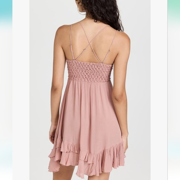 NWT Free People Adella Mini Lace Corset Sexy Dress in Dusty Rose Sz. XS - Picture 2 of 6